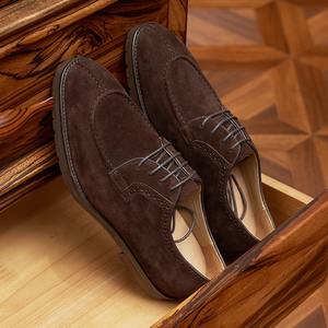 Zapatos Formales de Negocios Italianos, Estilo Derby con Cordones Cuadrados, de Gamuza, Hechos a Mano, Pulidos, Transpirables, Antideslizantes y Ligeros - Product Image 6