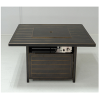 Table de foyer à gaz d'extérieur, support de luxe, ensemble de table de foyer portable en acier inoxydable, mobilier de jardin d'extérieur