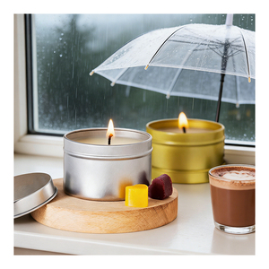 Contenedor de lujo para velas con caja, recipiente mate con tapa blanca para muestra, para programación de presentación minorista de cera perfumada personalizada - Product Image 5