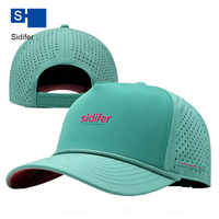 Casquette de baseball formelle personnalisée OEM BSCI de haute qualité, 5 panneaux, en sergé, avec logo en patch de caoutchouc, découpe laser, trous, broderie 3D, gris