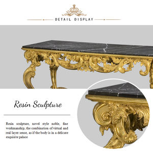 <span class=keywords><strong>Yips</strong></span> โต๊ะกาแฟแกะสลักลายใบไม้สีทองคลาสสิก,โต๊ะกาแฟสำหรับห้องนั่งเล่นปี LD-1203-0019 - Product Image 3