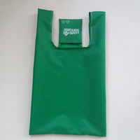 Bolsa plegable de poliéster para la compra, bolsas recicladas de nailon para mascotas, tela para camisetas, pliegues en bolsa pequeña