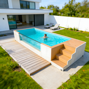 Piscine de luxe en fibre de verre sur mesure, petite, en mosaïque, pour spa, plongée, jardin extérieur, piscine au sol pour enfants, couleur personnalisée, triennium - Product Image 1