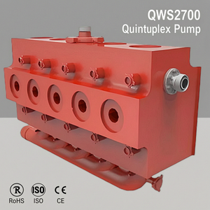 Pompe hydraulique QWS2700 Quintuplex rouge pour applications de pompes à boue - Product Image 1