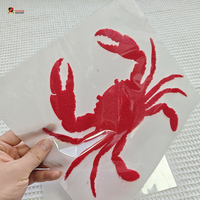 Transferts thermiques DTF personnalisés en gros, motifs Mardi Gras, gros homard en chenille, moelleux, pour t-shirts et vêtements