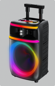 Haut-parleur trolley à double bande LED RGB et grand éclairage circulaire, enceinte DJ sans fil à basses profondes pour fêtes en extérieur - Product Image 3