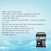 Thema 20bar Vapeur Mousse De Lait Multi Fonction 2in1 Capteur Tactile Semi Automatique Machine À Café Espresso Avec Boîte À Lait