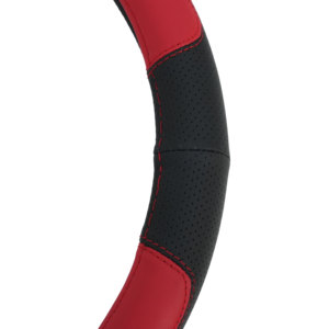 Venta al por Mayor de Fundas para <span class=keywords><strong>Volante</strong></span> de Auto AUDLY, Diseño Rojo y Negro, <span class=keywords><strong>Cuero</strong></span> Genuino, 4 Radios, para el 90% de los Modelos de Auto, Suministro al por Mayor - Product Image 4