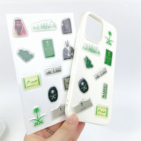 Autocollants 3D personnalisés en résine époxy pour cadeaux, impression de logo, feuilles A6 prédécoupées, adhésif puissant pour coques de téléphone portable