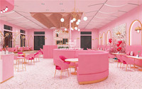 Diseño de Interiores de Cafetería Moderna, Decoración Personalizada, Barra de Cafetería a Medida, Muebles de Madera para Tienda de Dulces