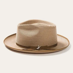 Chapeau Fedora en paille unisexe, chapeau de soleil Panama à large bord avec bande noire, chapeau Fedora de plage d'été pour hommes et femmes - Product Image 3