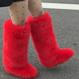 בחורה עסוקה hs9283 חורף עמיד החלקה לנשים תוויות לוגו מותאמות אישית עבור נשים מגפי ברך אדום-גבוה faux פרווה מגפי פרווה <span class=keywords><strong>2026</strong></span> - Product Image 6