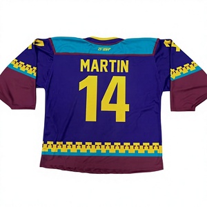 Jersey de Hockey Sublimado Personalizado de Primera Calidad Sibrin |   100% poliéster, malla, nombre/número del equipo |   Camiseta de Cuello en V para Adultos |   Secado Rápido - Product Image 2