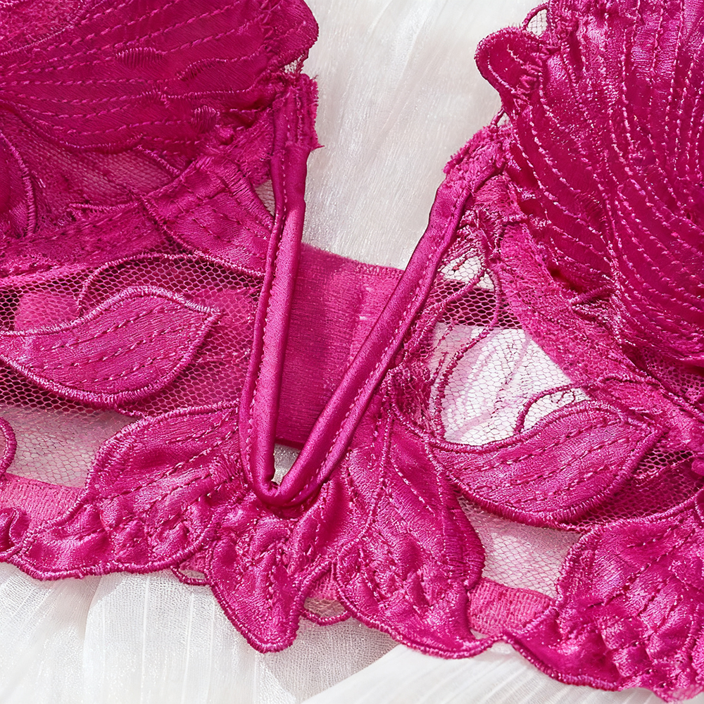 Wholesale Women's Sexy Lace See-Through Lingerie Set Adult Girls Transparent Underwear Ruffle Trim Mesh Includes Bra Panty