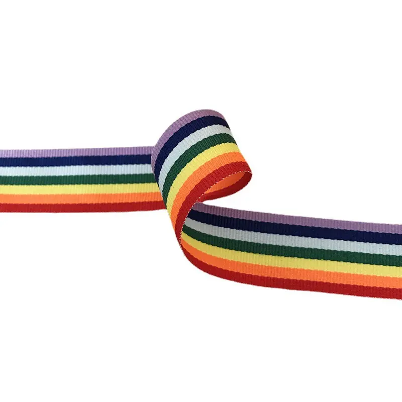 Nieuwe Kleur Effen Jacquard Net Tape Kleurrijke Regenboog Webbing Hoge Kwaliteit Webbing