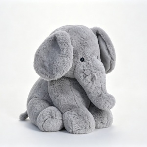 Elefante de peluche gris personalizado, elefante de peluche sentado, juguete de elefante suave, peluche de elefante gris - Product Image 4