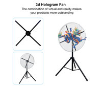Ventilateur LED Holographique 3D Haute Résolution, Projecteur Holographique 77cm, Luminosité 2500 Nits, Contrôle par Application/Télécommande pour Utilisation Intérieure, Vente au Détail OEM