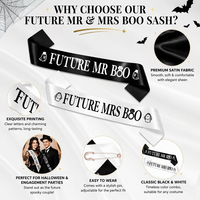 Écharpes de mariée et de marié pour enterrement de vie de jeune fille, future Madame Boo et future Monsieur Boo, écharpes en satin pour la mariée et le marié