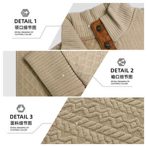 Suéter de Punto Jacquard de Manga Larga con Cuello Alto para Hombre, Ropa Casual para Exteriores, Antipilling, 71-80% Contenido de Lana - Product Image 4