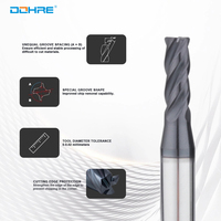 DOHRE Fraise en carbure de tungstène monobloc 4 cannelures Fabricant Fraise à rayon d'angle Fraise à queue