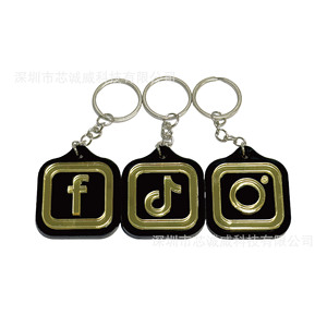 Llavero Acrílico NFC Personalizable 40x47mm Ntag213 Ntag215 Ntag216 para Promoción de Enlaces Electrónicos en Redes Sociales - Product Image 1