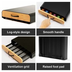 Tiroir à dosettes <span class=keywords><strong>Nespresso</strong></span> en métal, organisateur de vaisselle moderne à un seul niveau avec outils de nettoyage, installation sur pied - Product Image 3