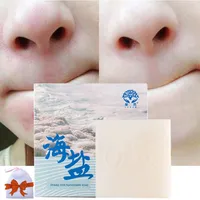 100g sel de mer savon élimination bouton Pores traitement de l'acné nettoyant hydratant lait de chèvre lavage du visage savon Base soins de la peau