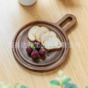 Planche à fromage ronde en bois d'acacia avec poignée, planche à découper multifonctionnelle pour steak et pizza - Product Image 4