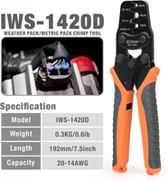 Herramienta de Engarzado IWS-1420D Weather-Pack/Metri-Pack, Engarzadora de Cables AWG20-14 para Terminales Sellados y No Sellados Delphi Packard