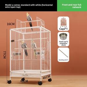 Küçük ve Orta Boy Kuşlar için Şeffaf Cam Kuş Kafesi Kristal Saray Lüks, Ev İçin Papağan Kafesi, Oyun Üstü ve Tekerlekli Standlı. - Product Image 6