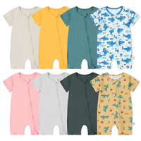 Combinaison de bébé en bambou et élasthanne de haute qualité, manches courtes, été, pyjama, nouveau-né, motif imprimé, une pièce, body pour enfants