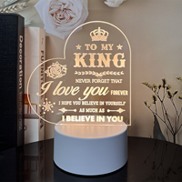 Lámpara de Escritorio LED Moderna con Ilusión 3D, Mini Lámpara Nocturna Acrílica de Dibujos Animados, Luz Blanca Cálida, Control Táctil, Funciona con Batería, para Dormitorio