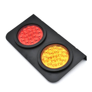 Accesorios de piezas de <span class=keywords><strong>remolque</strong></span> de camión Superbleds, 3 lámparas redondas de 4 pulgadas, kits rojos + ámbar + blancos con soporte de Metal, luz de señal trasera LED - Product Image 1