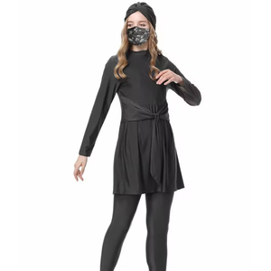 Maillots de bain islamiques pour femmes, très demandés, couleur personnalisée, une pièce, coupe haute, imprimé devant, burkinis musulmans, Spandex/Nylon respirant - Product Image 6