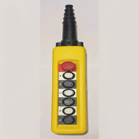 Station de commande suspendue industrielle intelligente pour grue EOT, jaune, 6 boutons, IP65, néoprène, électromagnétique, 1NO 10A 120VAC, Dot
