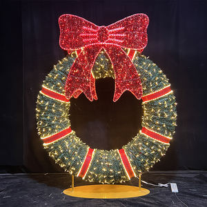 Guirnalda Navideña 3D con Marco <span class=keywords><strong>de</strong></span> Hierro, Guirnalda LED Grande para Exteriores, Decoraciones <span class=keywords><strong>Luminosas</strong></span> para Calles, Centros Comerciales, Escenarios Festivos - Product Image 2