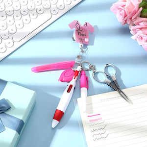 <span class=keywords><strong>Regali</strong></span> per il giorno dell'<span class=keywords><strong>infermiera</strong></span> con Clip con Badge retrattile evidenziatore Mini torcia a LED portachiavi pieghevole forbici glitterate Set di penne da <span class=keywords><strong>infermiera</strong></span> - Product Image 4