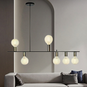 Lustre sputnik de teto retangular e cromado, lustre de teto, luminária preto e dourado, 11 luzes para cozinha in0135 - Product Image 6