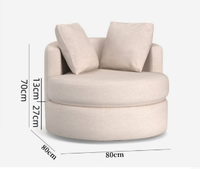 Rotatif rond canapé chaise technologie tissu rond loisirs chaise salon chambre bureau simple rond canapé chaise