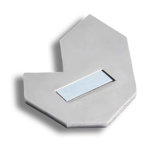 Aimant de réfrigérateur souvenir en métal, forme cristal, émail dur pailleté, coloré, de fabrication originale - Product Image 5