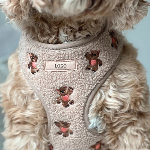 Gepersonaliseerde Beer Geborduurd Teddy Hond Harnas Vest En Kraag Verstelbare Custom Hondentuig - Product Image 5