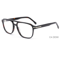 Gafas Ópticas SP2002 en Stock, Montura Aviador de Acetato Grueso con Decoración Metálica, Montura Completa para Hombre