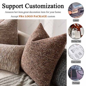 INS nouveau Style vente chaude <span class=keywords><strong>marron</strong></span> épais doux tissé housses de coussin nordique Chenille canapé taie d'oreiller pour salon - Product Image 6
