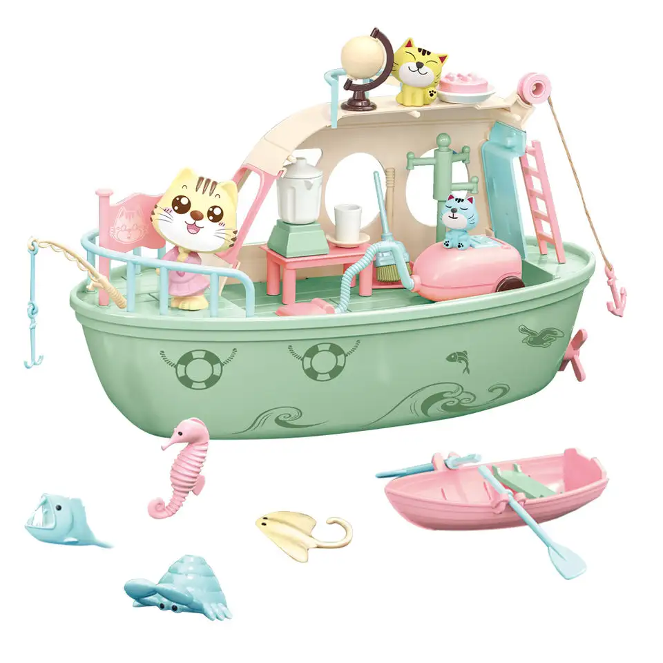 Diy Cat Navigatie Kinderbadkamer Douche Vissen Puzzel Dieren Accessoires Cruise Schip Geschenken Speelgoed