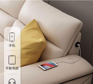 Moderno lujo nórdico sala de estar muebles de madera maciza en forma de L de cuero sofá seccional conjunto - Product Image 3