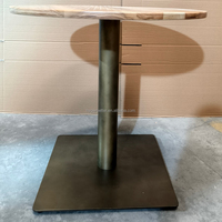 Table de Restaurant Rectangulaire en Bois de Frêne Pieds en Métal Or Antique