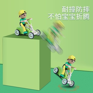 12 件装卡通四轮自行车塑料摩擦动力迷你车玩具儿童回力车 - Product Image 4