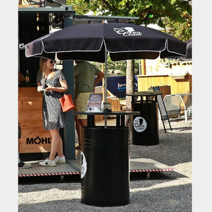 Table de <span class=keywords><strong>bar</strong></span> d'extérieur de qualité supérieure, table de <span class=keywords><strong>bar</strong></span> en fût de fer et chaises avec plateau en bois - Product Image 6