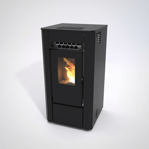 Poêle à granulés de bois moderne autoportant 8KW en acier avec télécommande pour le chauffage intérieur du salon - Product Image 1