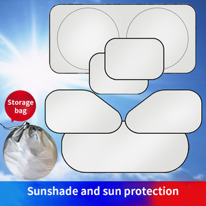 Car Sunshade Set 6-Piece Front Rear Windshield Side <b>Window</b> Foldable Cloth Protection For Cars - Product Image 2